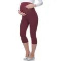 Be Mammy Umstandsleggings Damen 3/4 Capri Schwangerschafts Hosen (1-tlg) aus Viskose rot XL
