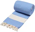Sowel® XXXlL Hamamtuch, Strandtuch, Fouta, 100% Baumwolle, 200x240 cm, Ocean Blue