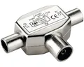 TV Splitter T-Stück Weiche 2 Geräte Y Verteiler Metallgehäuse Koaxial Kupplung