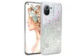 EAZY CASE Handyhülle Liquid Glittery Case für Xiaomi Mi 11 5G 6,81 Zoll, Kratzfeste Silikonhülle stoßfestes Back Cover Phone Case Etui Silber