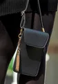 LASCANA Umhängetasche Handytasche, mit Sichtfenster, Minibag, Crossbody Bag, VEGAN, schwarz