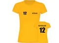 multifanshop Damen T-Shirt - Deutschland - Trikot Nummer 12 - Druck schwarz - Frauen