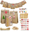 DIY Adventskalender zum Befüllen - 24 Papiertüten in 3 Größen Sticker Bastelset