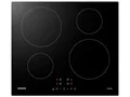 Samsung NZ64M3NM1BB Autarkes Induktionskochfeld, 60 cm große Herdplatte aus Glaskeramik, Rahmenlos, 4 Kochzonen mit Touch Steuerung, 9 Leistungsstufen, 4 Booster, Kindersicherung, Schwarz