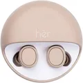 hër In Ear Headset Kopfhörer Bluetooth Ohrhörer Mikrofon Beige Ladecase HX 12