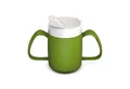 Ornamin Schnabelbecher 2-Henkel-Becher mit Trink-Trick und Schnabelaufsatz/ Trinkaufsatz, 2-tlg., Kunststoff, Trinkhilfe l Alltagshilfe l Schnabeltasse l BPA-frei l Made in Germany