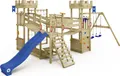Klettergerüst Wickey Smart Arch mit Schaukel und Wackelbrücken in Blau