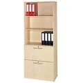 Hammerbacher Matrix Melaminharzbeschichtete Spanplatte Aktenschrank 2 Fachböden 800 x 420 x 2.004 mm Braun Ahorn