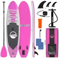 SereneLife Stand Up Paddling Board Set, SUP Board Komplettes Zubehör, Stand Up Paddle Board für Kinder & Erwachsene, Surfbrett & Tragetasche, Paddle Set Anti-Rutsch mit Pumpe, Auflasbares Paddelbrett