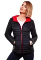 MARIKOO Damen Steppjacke Übergangsjacke gesteppte Jacke mit Kapuze Frühjahr Stepp B857 [B857-Asr-Navy-Gr.S]