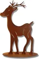 Rostikal Edelrost Gartendeko Rentier 40 cm Rost Deko für Garten Zimmer Deko Weihnachten Reh Skulptur