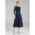SWING Abendkleid Taillierter Schnitt mit ausgestelltem Rockteil blau 46