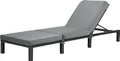 SVITA PEACH Gartenliege Sonnenliege Relaxliege Polsterauflage Klappbar Polyrattan Schwarz