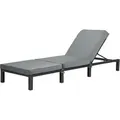 Svita Peach Gartenliege mit Polster Klappbar Polyrattan Schwarz
