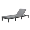 SVITA Peach Gartenliege Sonnenliege Polsterauflage Klappbar Polyrattan Schwarz