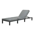 SVITA PEACH Gartenliege Sonnenliege Polsterauflage Klappbar Polyrattan Schwarz