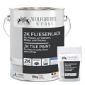 WO-WE 2K Fliesenlack – Fliesenfarbe für Küche, Badezimmer, Wand- & Bodenfliesen – Reinweiss ähnl. RAL 9010-10Kg