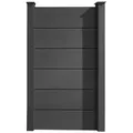 HORI Zaun HORI WPC Sichtschutzzaun Stecksystem, Gartenzaun witterungsbeständig, Robuster Gartenzaun, Modernes Lamellenzaun, Langlebiger Sichtschutz grau 180 cm x 1.80 cm