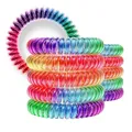 Specora-Classic Spiral Haargummi Regenbogen Bunt – 5 cm – 10er Pack – TPU – Telefonkabel Zopfgummi – Ohne Ziepen & Verheddern – Keine Knicke – Haarschonend