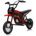 FINOOS Elektro Motorrad Kinder Hurricane, Elektromotorrad mit 350W Motor, 8/16 KMH 20KM Reichweite 12 Zoll Luftreifen, Moto Cross für Kinder (Rot) - Rot