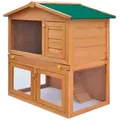 vidaXL Kleintierkäfig Kaninchenstall Kleintierhaus Hasenstall 3 Türen Holz braun
