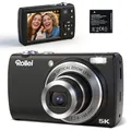 Rollei Powerflex Digitalkamera Compact 5X Optisch Zoom (Touchscreen) 64MP 5K Fotoapparat mit Dual-Kamera AutoFocus Fotokamera Tragbar Kompaktkamera Schwarz, Digital-Kamera-Fotoapparat-Camera