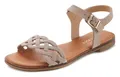 Sandale "Sommerschuh", Sandalette, Sommerschuh aus Leder mit Cut-Outs und weicher Innensohle, Gr. 44, beige