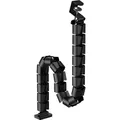 Inline Kabelkanal flexibel für höhenverstellbare Schreibtische, 2-Kammer-System, Clamp-On, Tischklemme, schwarz, 59996D