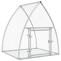 vidaXL Hasenstall, Freilaufgehege für Kleintiere, Outdoor Kaninchenkäfig Kaninchenstall Hasenkäfig, Kaninchen Freigehege, Silbern 100x105x120cm Verzinkter Stahl
