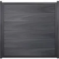 GroJaViento Zaunelement Steingrau co-extrudiert 180 x 180 cm Rahmen: Anthrazit