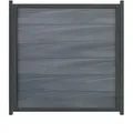 GroJaViento Zaunelement Farbe: Steingrau co-extrudiert Maß: 180x180cm Rahmen: Anthrazit - Grau