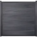 GroJa Viento Sichtschutzzaun Steingrau co-extrudiert mit Alu-Rahmen Anthrazit DB 703 Sichtschutz Lamellenzaun, 180 cm