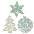 Streudeko Weihnachten Weiß/Türkis Sterne Kugeln Bäume 36 St