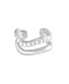 Brandlinger ® Ear Cuff Silber 925 (1 Stück). Ohrklemme mit weißem Zirkonia Stein. Schmuck Damen vergoldet mit 18 Karat (Silber und Gold) für Frauen und Mädchen. Durchmesser Ear Cuff 12mm.