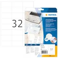 HERMA 4443 Adressetiketten für Schreibmaschinen, 20 Blatt, 70 x 36 mm, 24 pro A4 Bogen, 480 Stück, selbstklebend, bedruckbar, matt, blanko Papier Klebeetiketten Adressaufkleber Etiketten, weiß