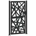vidaXL Gartentor Schwarz 100x175 cm Stahl Lichtdesign, Zauntor, Outdoor Tor, Eisentor, Sicherheitstor, Einfahrtstor, Metall Zauntor, Gartentor Metall