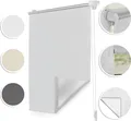 Thermo-Rollo Klemmfix ohne Bohren Verdunkelungsrollo mit Montageschiene Hitzeschutzrollo Sichtschutz Weiß,45 cm x 150 cm (B x L)