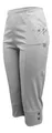 Cherry Berry 3/4-Hose Kurze Damen Sommerhose 3/4 lang Schlupfhose mit Stretchgewebe mit elatischen Bund, in Unifarben, Hellgrau