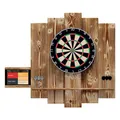 Wooden Dartboard Surround | Premium Dart-Wandschutz & Tablet-Halter (Optional) | Geflammter Burned Look oder Color Design (Catchring, Dart Umrandung, Backboard)