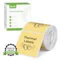 Thermoetiketten für Nelko PM220 Etikettendrucker - 2 Zoll (50 mm) rund, wasserdicht, Mehrzweck - 1 Rolle mit 150 selbstklebenden Thermopapieretiketten (Gelb)
