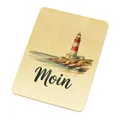 speecheese Leuchtturm Postkarte aus Holz - Moin Perfekt als maritimes Seemanns-Andenken oder Urlaubsgruß