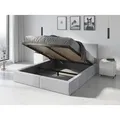 Interbeds Polsterbett 140x200 Bett Doppelbett mit Stauraum mit Lattenrost Bettkasten Boxspringbett hydrophob gepolsterter Bettrahmen - Grau