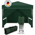 Kronenburg Faltpavillon 3x3m - Wasserfest, UV-Schutz 50+, 4 Seitenteile, grün - Grün