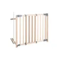 roba Treppenschutzgitter Safety Up - Variable Breite 93,5 - 120,5 cm - Barrierefreies / Automatisches Schutzgitter mit Ampelfunktion - Durchgangssicherung aus Buche massiv - Treppengitter für Kinder & Haustiere