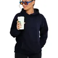 DAILY COTTON Hoodie Unifarben im Oversize Schnitt - Kapuzenpullover Loose-Fit Damen Basic Oversized Kapuzensweatshirt Raglan Kapuzenpullover Sweater blau S