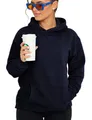 behype. Damen Oversize Hoodie Kapuzenpullover Einfarbig Basic Heavy Blank Pullover Unifarben Kapuzen-Sweatshirt Für Frauen (DE/NL/SE/PL, Alphanumerisch, S, Regular, Regular, Navy)