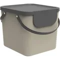 Rotho Mülleimer Albula 1034407422, Cappuccino, aus Kunststoff, geruchssicher, 40 Liter, 3 Stück