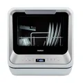 MEDION Mini Geschirrspüler DWT20 (Tischgeschirrspüler, Spülmaschine, 2 Maßgedecke, funktioniert mit/ohne Wasseranschluss, 6 Reinigungsprogramme, Babyflaschen, Startzeitvorwahl, freistehend) silber