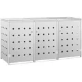 vidaXL Mülltonnenbox 145381, Edelstahl, für 3 Mülltonnen bis 240 Liter, abschließbar