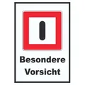 HB-Druck Hinweisschild Gebot besondere Vorsicht walten zu lassen Schild mit Text, wetterfest, stabil, UV-beständig, kratzfest DIN-A0 841x1189mm